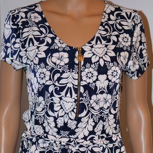 Navy and White Floral Summer Dress